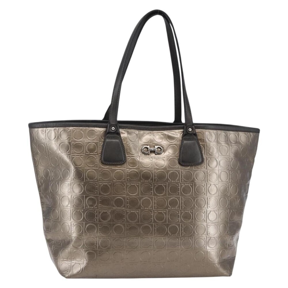 Salvatore Ferragamo Gancini Tote Patent leather
